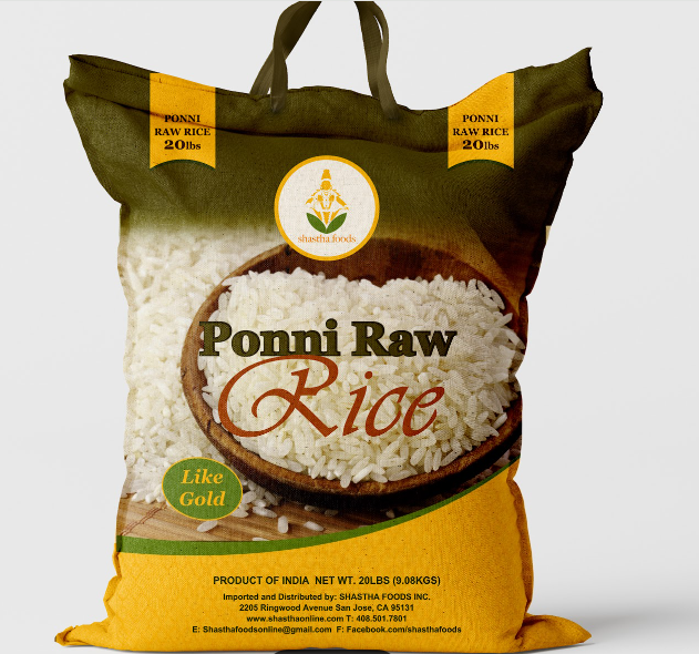 Shastha Ponni Raw Rice 20 lbs