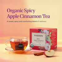 Organic Spicy Apple Cinnamon Tea - Cozy by Dakshin - 16 tea bags | 29 grams