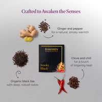 Organic Smoky Black Tea - Bold & Aromatic by Dakshin - 16 tea bags | 29 grams