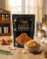 Krushna Lasun Farsan 500g -  Spicy Garlic Crunchy Namkeen