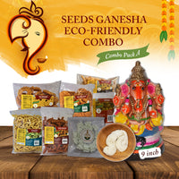 ( Eco Friendly Seed Ganesha )  Color Clay Simahasanam  " 9 " - Combo Pack  A (FOR PICKUP ONLY )