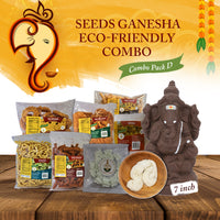 ( Eco Friendly Seed Ganesha ) Plain Clay Kamalar Valampuri " 7 " - Combo Pack C (FOR PICKUP ONLY)