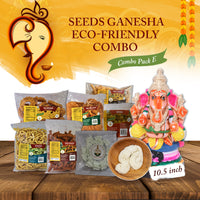 ( Eco Friendly Seed Ganesha )  Color Clay Gundu  " 10.5" - Combo Pack  E (FOR PICKUP ONLY )