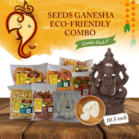 ( Eco Friendly Seed Ganesha )  Plain Clay Gundu  " 10.5" - Combo Pack F (FOR PICKUP ONLY )