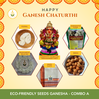 ( Eco Friendly Seed Ganesha )  Color Clay Simahasanam  " 9 " - Combo Pack  A (FOR PICKUP ONLY )