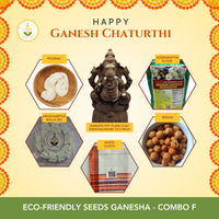 ( Eco Friendly Seed Ganesha )  Plain Clay Gundu  " 10.5" - Combo Pack F (FOR PICKUP ONLY )