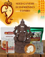 ( Eco Friendly Seed Ganesha )  Plain Clay Simahasanam  " 9 " - Combo Pack B (Includes Free Shipping )