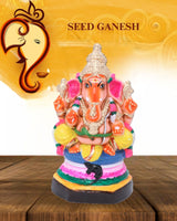 ( Eco Friendly Seed Ganesha )  Color Clay Simahasanam  " 9 " - Combo Pack  B (Includes Free Shipping ) )