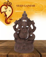 ( Eco Friendly Seed Ganesha )  Plain Clay Simahasanam  " 9 " - Combo Pack B (Includes Free Shipping )