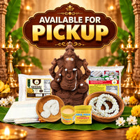 ( Eco Friendly Seed Ganesha )  Plain Clay Gundu  " 10.5" - Combo Pack F (FOR PICKUP ONLY )