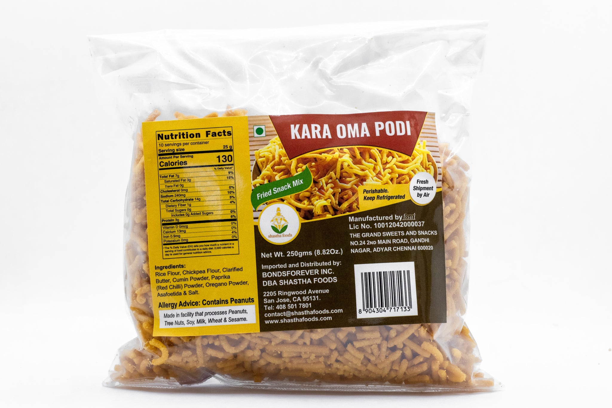 Grand Sweets & Snacks - Kara Oma podi 250g | shasthaonline.com