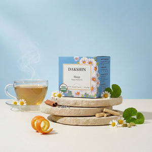Organic Sleep Herbal Tea - Nighttime Rest by Dakshin - 16 tea bags | 24 grams