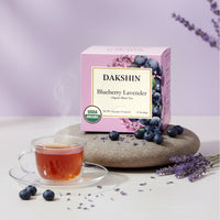 Organic Blueberry Lavender Tea - Antioxidant by Dakshin - 16 tea bags | 29 grams