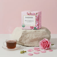 Organic Rose & Cardamom Tea - Calm Digestive by Dakshin - 16 tea bags | 29 grams