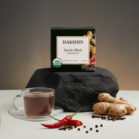 Organic Smoky Black Tea - Bold & Aromatic by Dakshin - 16 tea bags | 29 grams