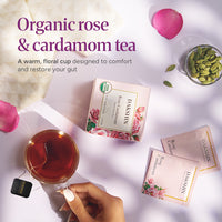 Organic Rose & Cardamom Tea - Calm Digestive by Dakshin - 16 tea bags | 29 grams