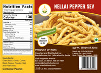 Shastha (Nellai) Pepper Sev 250 Gms - Crunchy, Spicy & Flavorful Snack
