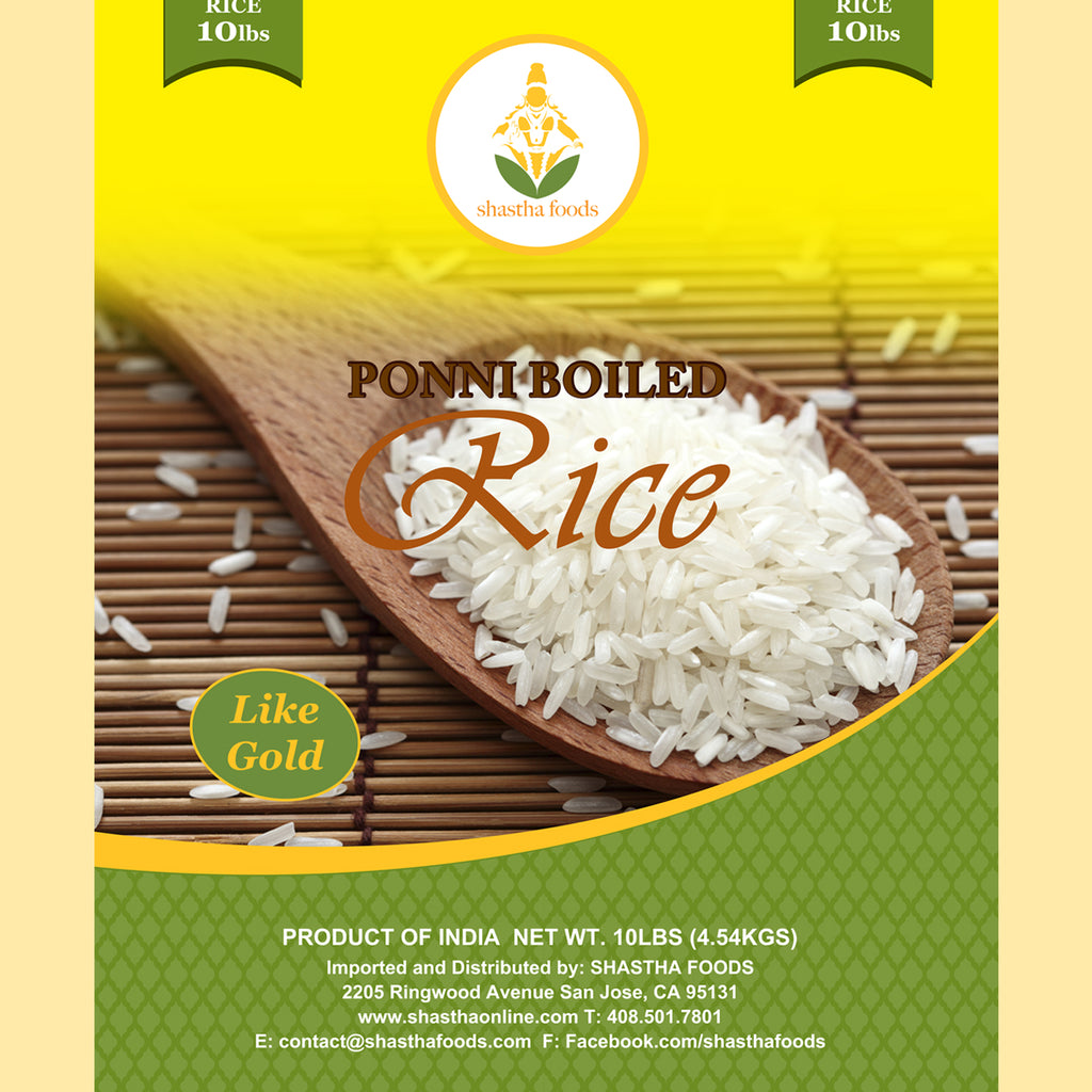 Shastha Rice combo Pack E (Ponni Boiled Rice 10lbs + Brown Sona Masoori Rice 10lbs )