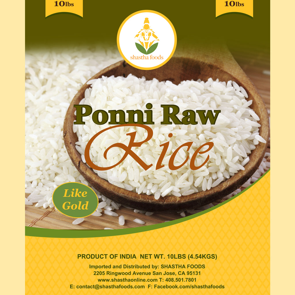 Shastha Rice combo Pack A (Ponni Raw Rice 10lbs + Poongar Rice 10lbs )