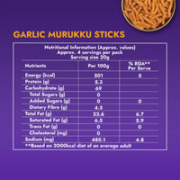 Sweet Karam Coffee (SKC) - Garlic Murukku Sticks - 180g