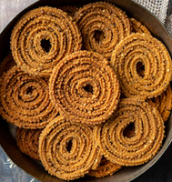 Krushna Bhajani Chakali Round 250g - Authentic Maharashtrian Spiral Snack
