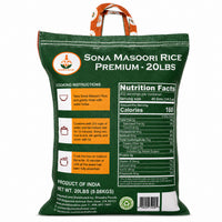 Shastha Foods Premium Crystal Sona Masoori Rice – 20lbs