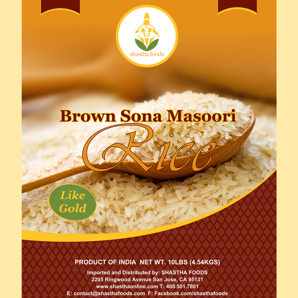 Shastha Brown Sona Masoori Rice 10 lbs
