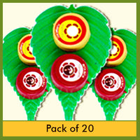 Small Plastic Leaf Turmeric & Kumkum - " Pack of 20 "