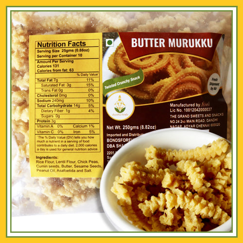 Grand Sweets & Snacks - Butter Murukku (250 Gms)