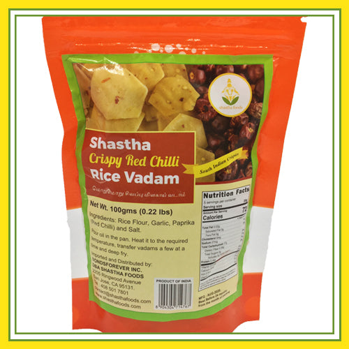 Shastha Crispy Red Chilli (Paprika) Rice Vadam (100 gms)