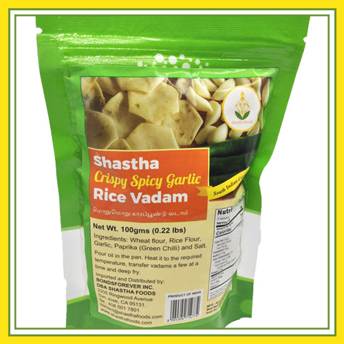 Shastha Crispy Spicy Garlic Rice Vadam (100 gms)