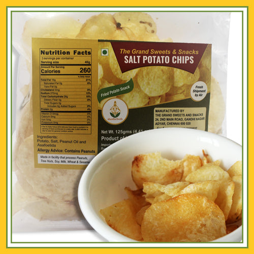 Grand Sweet & Snacks -Salted Potato Chips (125 Gms) | shasthaonline.com