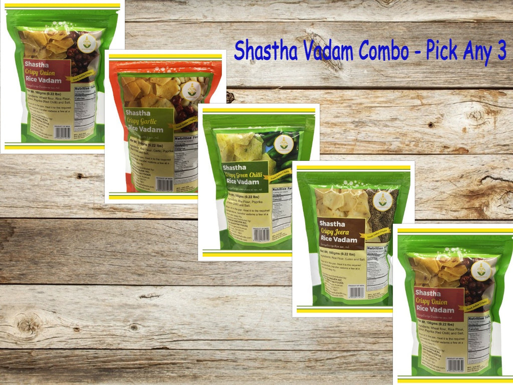 Shastha Crispy Vadam & Vathal Combo Pack -  Pick Any 3